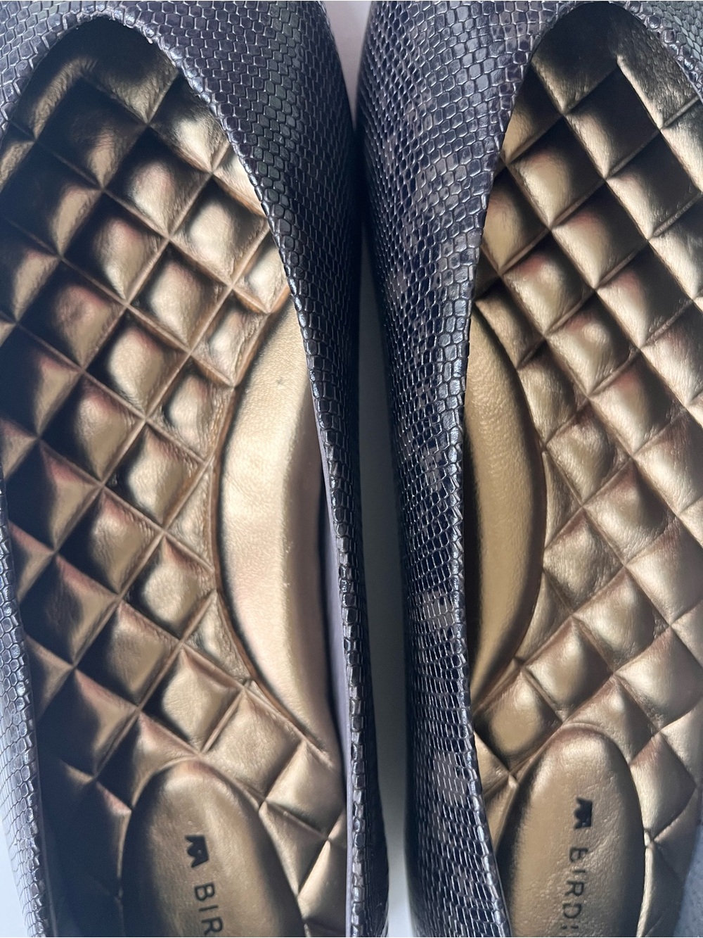 Birdies Black Textured Slip-On Flats with Quilted Metallic Insole - Picture 7 of 11